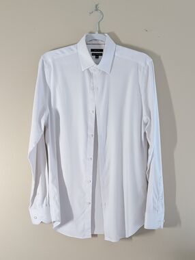 RW&Co White Men's Long-Sleeve Dress Shirt